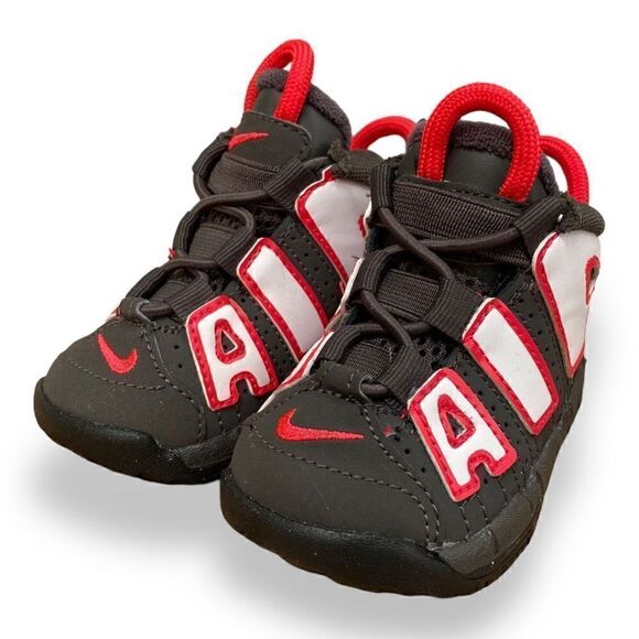 Nike Air More Uptempo Toddler Medium Ash/White/Siren Red DH9722-200 size 3C New - Picture 1 of 6